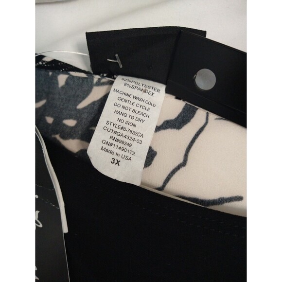 New With Tags Vintage Maggie Barnes Blouse Black White Size 3X Dressy Shirt Top - Picture 7 of 10